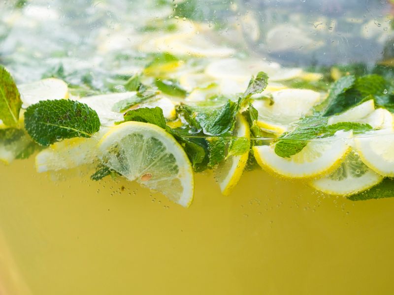 Fresh squeezed lemonade with ice